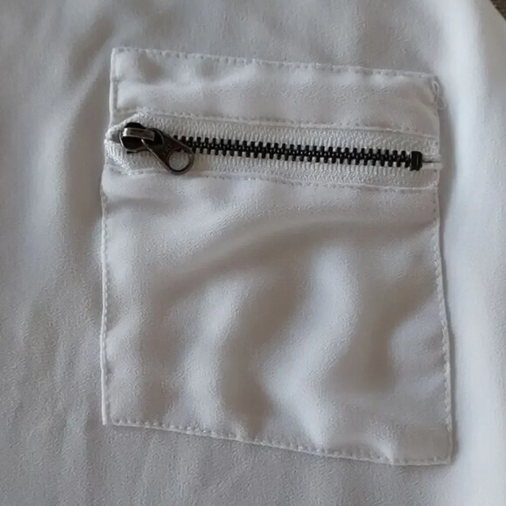 Ruum Girls XL 14 White Sleeveless Dressy Tank‎ Top Blouse Zipper Accent